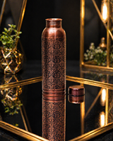 Bouteille d'eau en cuivre pur de haute qualité avec paille, double paroi, écologique, grande capacité - Emballage premium, meilleure qualité, vente en gros