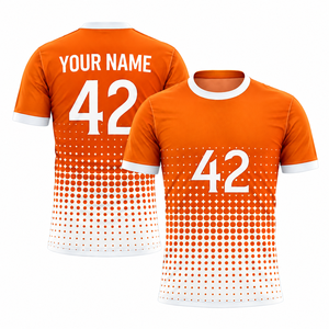 Custom Men Sublimation <b>Football</b> Jersey Short Black <b>White</b> Dot Print Team Uniform Neck Pullover Breathable Quick Dry 100% - Product Image 5