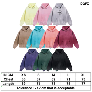 Sweat-shirts personnalisés vintage délavés pour l'automne, 360 g/m², avec logo brodé, en coton épais, unisexe, coupe oversize, épaules tombantes, rose délavé à l'acide - Product Image 6