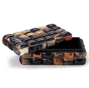 Caja de Joyería Rectangular Personalizada con Incrustaciones de Cuerno de Buey, Ecológica, Estilo Art Deco, Hecha a Mano, con Tapa, para Almacenamiento, Decoración del Hogar - Product Image 2