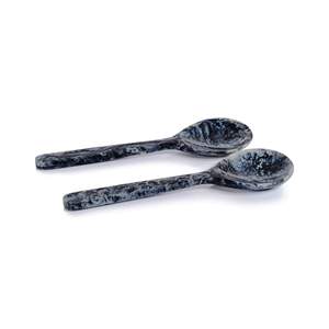 Ensemble d'ustensiles de cuisine modernes en résine rose faits à la main, texture marbre, cuillère et fourchette durables - Product Image 6