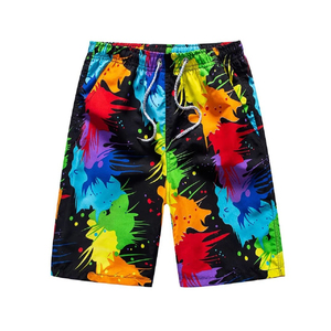 <b>Men's</b> Colorful Paint Splash Print Board Shorts Quick Dry Drawstring Casual Swim <b>Trunks</b> - Product Image 1