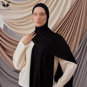 Classic <b>Black</b> Long <b>Wrap</b> Hijab Scarf Soft Fabric Stylish Modest Breathable Hijab Scarves for Women Daily Fashion All Seasons - Product Image 2