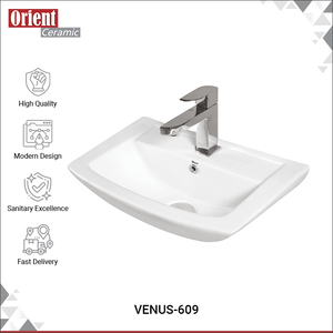 Lavabo de Pared de Cerámica Premium de Color Blanco con Certificación ISO/CE, al Mejor Precio del Mercado, Venta al Por Mayor, para el Hogar - Product Image 2