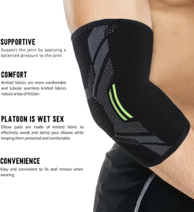 Manga de compresión para codo, soporte transpirable de punto con almohadilla de silicona, soporte ajustable para codo de tenista - Product Image 4