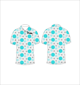 เสื้อโปโลผู้ชายแบบสั่งทำพิเศษ สีฟ้าลายจุด สำหรับกอล์ฟ ระบายเหงื่อได้ดี แขนสั้น ประสิทธิภาพสูง ผู้ผลิต OEM - Product Image 1