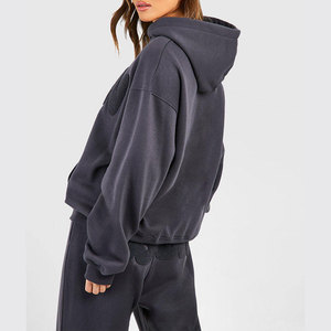 Sweat à capuche oversize uni pour femme, à épaules tombantes, décontracté, mode streetwear, à manches longues - Product Image 4