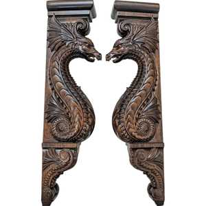 Handcrafted Wooden Art Deco Dragon Corbel Hanging <b>Wall</b> <b>Decor</b> for Baptism & Birthday Celebrations - Product Image 1