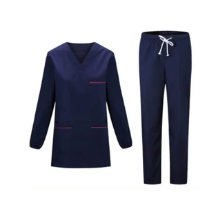 Premium Turquoise Unisex Medical <b>Scrub</b> <b>Set</b> Customize Hospital Nurse Uniform V-Neck Top Cargo Pants Doctor Nursing Workwear Suit - Product Image 5