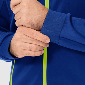 KIRSA INDUSTRY Survêtement Homme Bleu Séchage Rapide Respirant Ensemble de Jogging Sportif à Fermeture Éclair Couleur Unie Col Rabattu Manches Longues - Product Image 6
