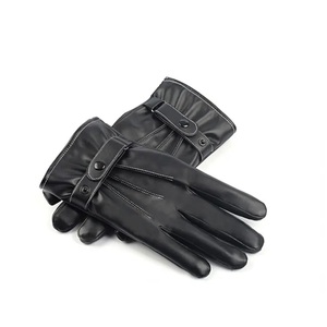 Gants d'hiver en cuir pour hommes, à écran tactile, doublure polaire douce, pour la conduite de moto, les activités de plein air, les fêtes, les voyages - Product Image 4