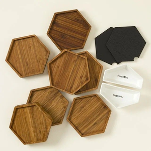Posavasos rústico de madera hecho a mano con madera natural de mango, perfecto para la decoración de la cocina o mesa de comedor de un estilo rústico. - Product Image 1