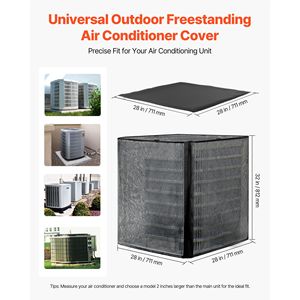 Copertura Impermeabile in Poliestere a Doppio Strato 28 X 28 X 32 Pollici per Condizionatore d'Aria con Tettoia Staccabile e Coperture per Bocchette di Ventilazione - Product Image 2