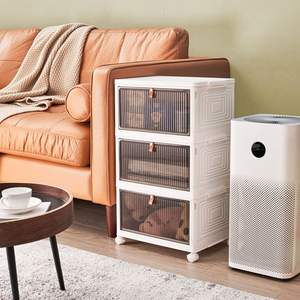 ตู้เก็บของแบบพับได้ 3 ชั้น พร้อมฝาปิดและล้อเลื่อน - Product Image 3