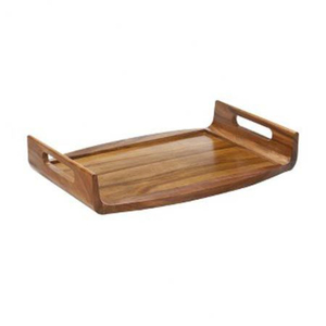 Handcrafted Solid Wood <b>Serving</b> <b>Tray</b> With Handles <b>Large</b> Acacia Wood Rectangular <b>Tray</b> For Breakfast Coffee Table And Home Decor - Product Image 4