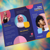 Service de conception de prospectus graphiques créatifs personnalisés avec impression numérique à faible coût et solutions d'emballage promotionnel