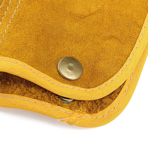 Manches de travail en cuir ajustées et confortables, résistantes à la chaleur, pour la protection des bras, avec doublure en coton - Product Image 5