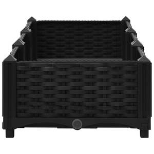 Grand bac à fleurs surélevé en polypropylène noir, durable et élégant, pour une utilisation en extérieur - Product Image 5