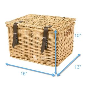 Cesta de bicicleta de ratán con tapa, cesta de lujo para manillar de bicicleta de mimbre con correas de cuero - Product Image 2