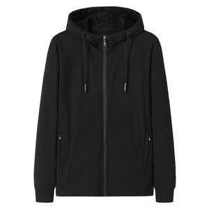 Sweat-shirts à fermeture éclair pour hommes en polyester/coton, coupe classique, tissu polaire 300 GSM, couleur unie, respirant, séchage rapide, pour l'hiver - Product Image 1