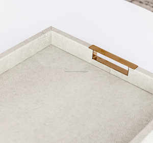 Wholesale PU Leather Home Decorations Kitchen <b>Food</b> Storage Serving <b>Tray</b> for Tea Bread Natural Agate Coasters - Product Image 5