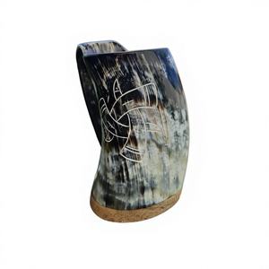 Vaso de chupito vintage de cuerno de buey estilo americano con tapa de bambú, apto para lavavajillas, ligero, portátil, desechable, para cerveza, vino, fiestas de cumpleaños - Product Image 2