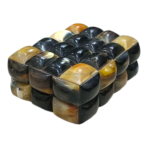 Caja de Joyería Rectangular de Cuerno de Búfalo de Color Natural Hecha a Mano, Caja de Regalo Ecológica de Lujo para Pulseras y Accesorios - Product Image 1
