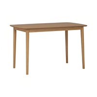 Mesa de Comedor Tradicional Sólida con Cubierta de Chapa de Fresno Natural, Mueble Rectangular para Comedor, 4 Plazas, para Casa de Campo, Apartamento u Hogar