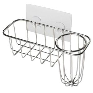Organisateur d'évier de cuisine multi-usages en fer avec design réglable pour ranger éponges, brosses, savon et serviettes - Product Image 1