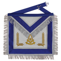 Tablier de Grand Maître Maçonnique en Satin Brodé avec Ceinture Réglable en Fil d'Or – Qualité Supérieure