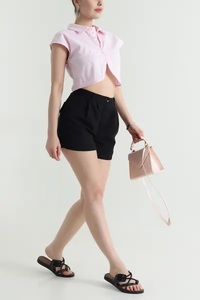 Shorts Femme Respirants de Haute Qualité – Nouvelle Collection – Idéal Fitness, Gym, Yoga – Taille Haute Élastique, Coupe Ample en Toile Unie - Product Image 3