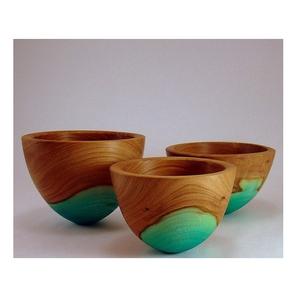 Tazón de Resina Epoxi Premium y Madera de Acacia con Acabado Brillante, Textura Rústica, Libre de BPA, para Servir y Decorar en Cocinas Modernas - Product Image 2