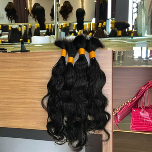 Cheveux humains vierges indiens tressés naturels 100% non traités, qualité supérieure, luxe, double trame, cheveux complets - Product Image 1