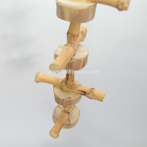 Natural Coffee Wood Bamboo Bird Perch Hanging <b>Ladder</b> Toy <b>Small</b> Medium Birds Pet Cage Accessories Stand Craft Wholesale - Product Image 4