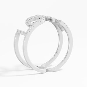 Bague Love Letter VABS DIAMOND Moissanite Cluster pour Femme 0.23ctw Sertie à Griffes Plaqué Rhodium Or 10K/14K/18K Design Classique - Product Image 4