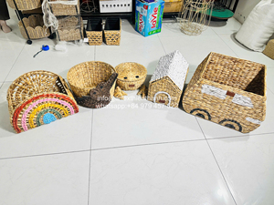 <b>Bear</b> Kids Storage Basket with Lid <b>Cute</b> Animal Toy Organizer for Children Nursery Playroom Baby Room Woven Storage Bin OEM ODM - Product Image 4