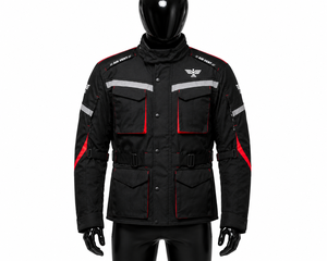 Unisex Black Red Motorcycle <b>Racing</b> <b>Jacket</b> Full Sleeve Breathable Windproof 300g Polyester All Seasons Heat Transfer Printing - Product Image 2