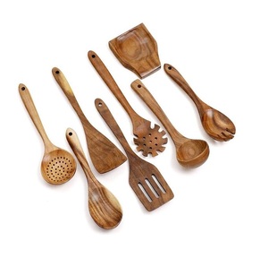 Juego de Espátulas Duraderas de Madera de Olivo, Utensilios de Cocina de Madera Natural para Freír, Remover, Mezclar y Servir - Product Image 4