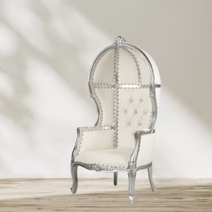 Chaise trône blanche de luxe moderne auvent convertible sculpté à la main meubles de loisirs pour la maison salon hôtel prix de gros - Product Image 3