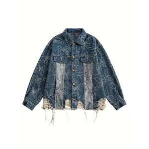 Veste en coton streetwear décontractée de haute qualité pour hommes LWK-DJ-1015 OEM Veste en denim haute tendance - Product Image 1