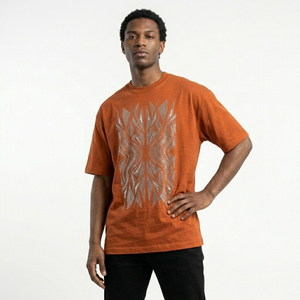 Men's Streetwear Luxury Front Rhinestone Geometric Design Regular Fit Breathable Short Sleeve Cotton Casual Fashion T-<b>Shirt</b> - Product Image 5
