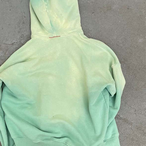 Sweat à capuche délavé à l'acide sans ourlet inférieur pour homme, style streetwear, vintage, en coton - Product Image 4
