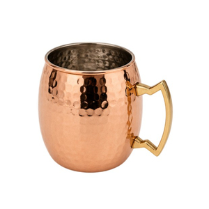 Taza Moscow Mule de Cobre Puro Martillado a Mano con Asa de Latón para Cerveza y Cócteles, Ideal para Uso en Bares y Restaurantes - Product Image 1
