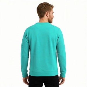 Custom <b>Mens</b> Turquoise <b>Crewneck</b> <b>Sweatshirt</b> Long Sleeve Casual Fleece Pullover Blank Oversized Streetwear Winter Warm <b>Sweatshirt</b> - Product Image 2