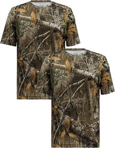 Camisa de Caza de Manga Corta Unisex, Camuflaje, Transpirable, de Secado Rápido, Antibacteriana, de Algodón, para Verano, con Logotipo Frontal - Product Image 1