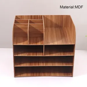Organisateur de bureau élégant en MDF avec plusieurs compartiments |   Vente en gros personnalisée - Product Image 4