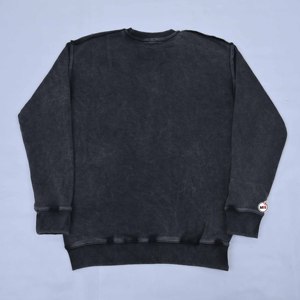 Sweat-shirt col rond vintage délavé à l'acide, 100 % coton, coupe oversize, personnalisable, brodé, pour l'automne, vente en gros - Product Image 2