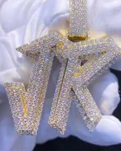 Custom Fully Iced Out Latter <b>Pendant</b> Hip Hop <b>Pendant</b> 925 <b>Silver</b> Gold Plated <b>Pendant</b> Personalized <b>Initial</b> Latter <b>Pendant</b> For Gift - Product Image 6