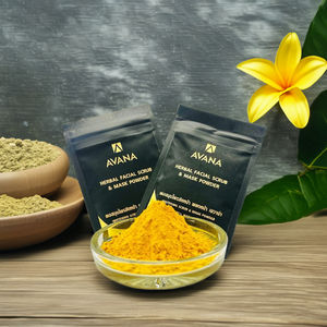 Masque en poudre exfoliant à base de plantes biologiques Avana, peau grasse, anti-rides, éclaircissant, soin du corps, du visage et du cou, format voyage - Product Image 2