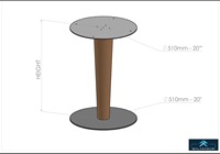 Table basse moderne en métal de haute qualité avec finition miroir et base conique, meubles de salon